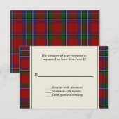 Sinclair Kariert Custom Wedding RSVP Card Karte (Vorne/Hinten)