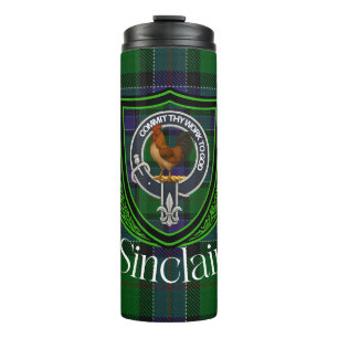 Sinclair-Schottischer-Clan-Tartan & -Wappen Thermosbecher