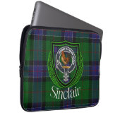 Sinclair Scottish Clan Tartan and Crest  Laptopschutzhülle (Vorne Rechts)