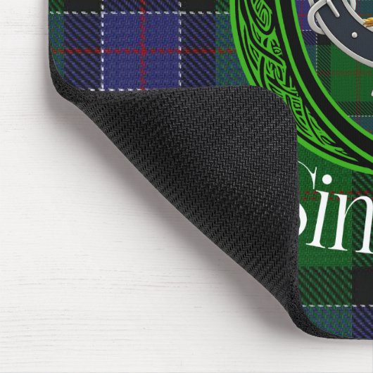 Sinclair Scottish Clan Tartan and Crest Mousepad (Ecke)