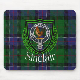 Sinclair Scottish Clan Tartan and Crest  Mousepad