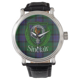 Sinclair Scottish Clan Tartan & Crest Armbanduhr