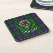 Sinclair Scottish Clan Tartan & Crest Getränkeuntersetzer (Linke Seite)