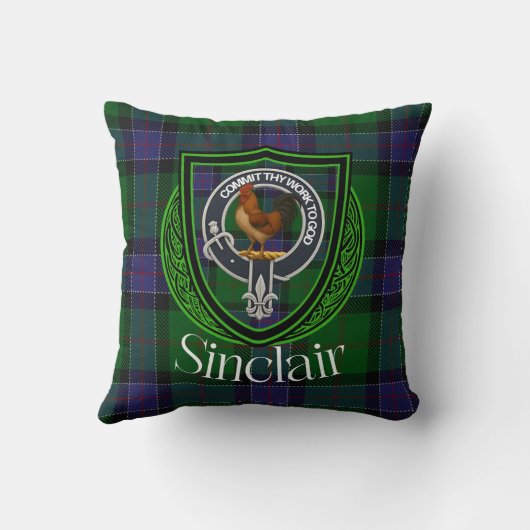 Sinclair Scottish Clan Tartan & Crest Kissen (Rückseite)