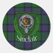 Sinclair Scottish Clan Tartan & Crest Runder Aufkleber (Vorderseite)