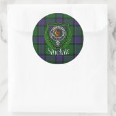 Sinclair Scottish Clan Tartan & Crest Runder Aufkleber (Tasche)