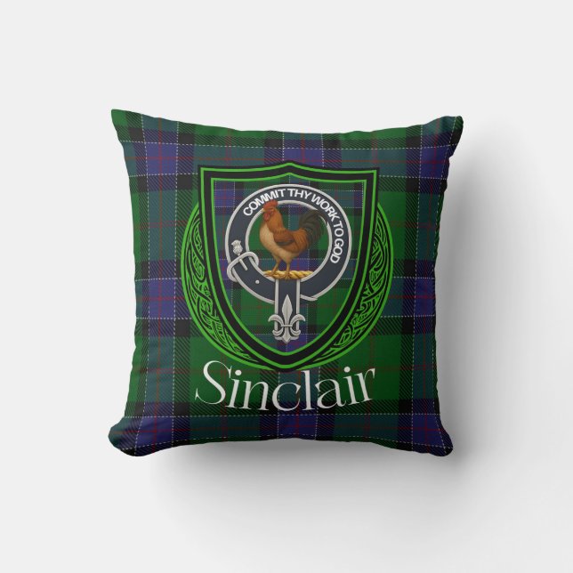Sinclair Scottish Clan Tartan Wappen Kissen (Vorderseite)