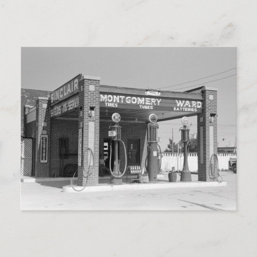 Sinclair-Tankstelle, 1939 Postkarte (Vorderseite)
