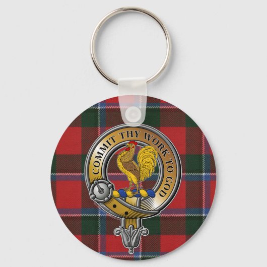 Sinclair Tartan & Abzeichen Schlüsselanhänger (Vorderseite)