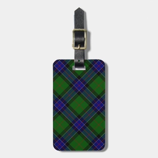Sinclair Tartan Blau kariert Gepäckanhänger (Vorderseite vertikal)