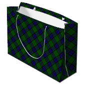Sinclair Tartan Blau kariert Große Geschenktüte (Rückseite Schrägansicht)