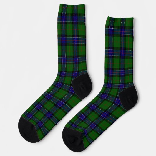 Sinclair Tartan Blau kariert Socken (Linkes Detail)