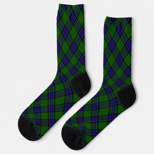 Sinclair Tartan Blau kariert Socken (Linkes Detail)