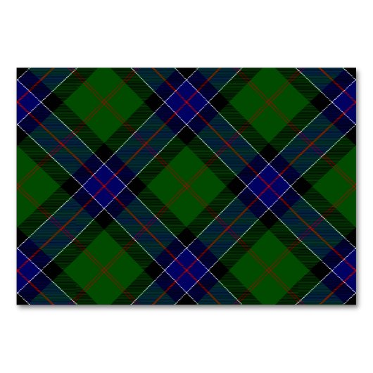 Sinclair Tartan Blau kariert Tischnummer (Vorderseite)