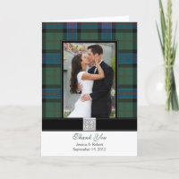 Sinclair Tartan Foto Wedding Dankeschön Card