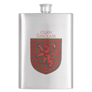 Sinclair Tartan Scottish Kariert Lion Rampant Flachmann
