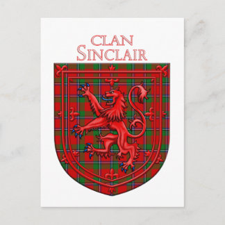 Sinclair Tartan Scottish Plaid Lion Rampant Postkarte