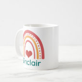 Sinclair Vintage Boho Regenbogen Kaffeetasse (Vorderseite Links)