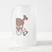 Sinclairtartan-Schädel Mattglas Bierglas (Vorderseite Links)