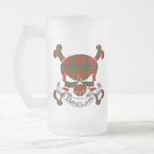 Sinclairtartan-Schädel Mattglas Bierglas (Links)