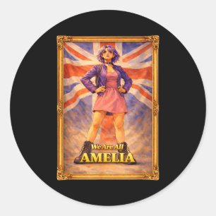 Sind Amelia Union Jack Vintage Britisch UK England Runder Aufkleber