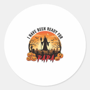 Sind Bereit Papa Halloween Hexe Kürbisse Grab Runder Aufkleber