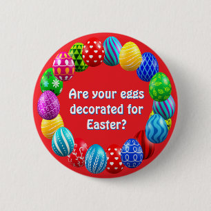 "Sind deine Eier zu Ostern dekoriert?" Button