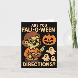 sind Fall O Ween Richtungen Lustig Lehrer Hallowee Karte