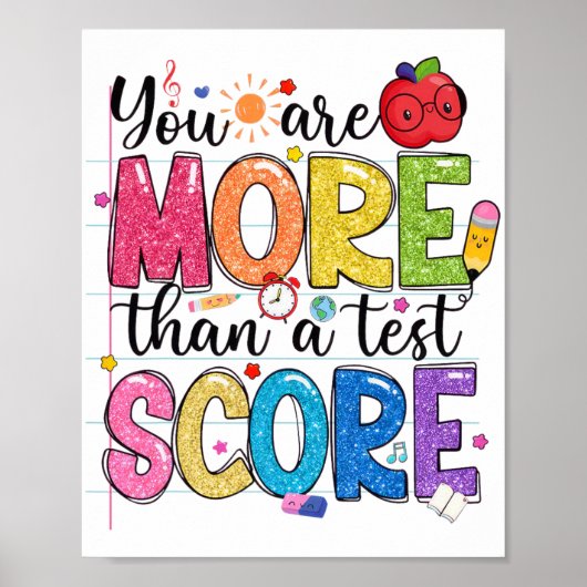 sind mehr als ein Test Score Test Day Teache Poster (Vorne)