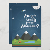 Sind Sie bereit für ein Abenteuer?JA! Einladung (Vorne/Hinten)