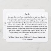 Sind Sie bitte meine Brautjungfer? Einladung (Vorne/Hinten)