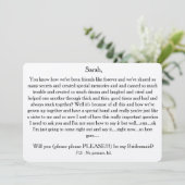 Sind Sie bitte meine Brautjungfer? Einladung (Stehend Vorderseite)