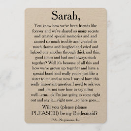Sind Sie bitte meine Brautjungfer? Einladung