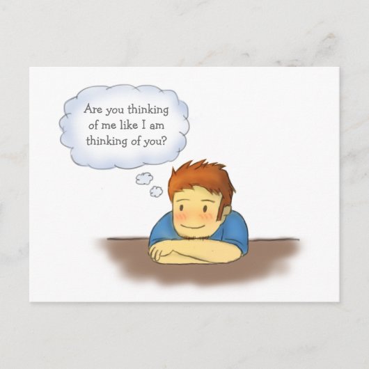 Sind Sie denkend an mich, der Typ, der an Mädchen Postkarte (Vorderseite)