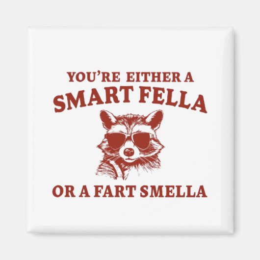 Sind Sie ein cleverer Typ oder Furz Smella Retro C Magnet (Vorne)