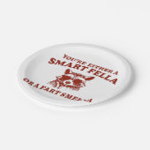 Sind Sie ein cleverer Typ oder Furz Smella Retro C Pappteller (Schrägansicht)