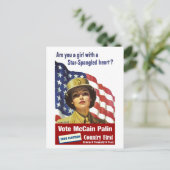 Sind Sie ein Mädchen mit einem Star-Spangled Herz  Postkarte (Stehend Vorderseite)