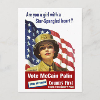 Sind Sie ein Mädchen mit einem Star-Spangled Herz Postkarte