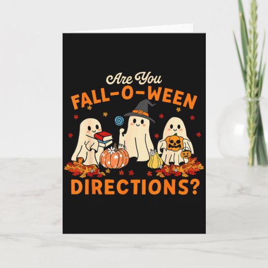 Sind Sie Fall-o-ween-Anweisungen Lustiger Geist-Le Karte (Vorderseite)