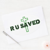 Sind Sie Gerettet? Ovaler Aufkleber (Umschlag)