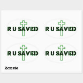 Sind Sie Gerettet? Ovaler Aufkleber (Blatt)