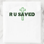 Sind Sie Gerettet? Ovaler Aufkleber (Tasche)