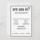 Sind Sie in lustiger uAwg Schwarz/Weiß-Minimal? Einladung (Vorderseite)