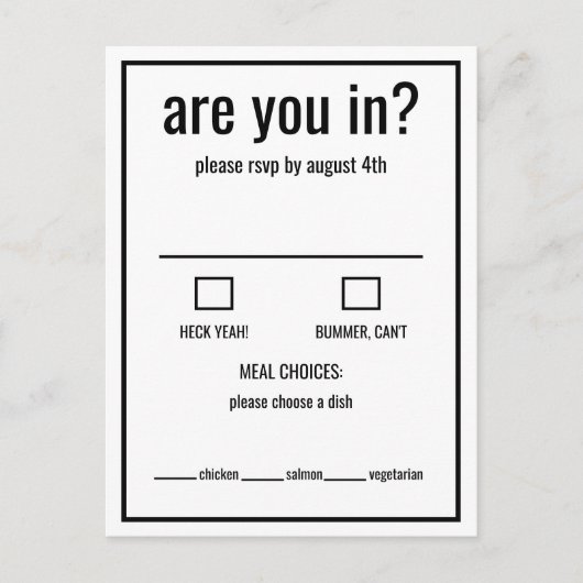 Sind Sie in lustiger uAwg Schwarz/Weiß-Minimal? Postkarte (Vorderseite)