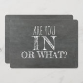 Sind Sie in oder was für ein lustiger Vorschlag fü Einladung (Vorne/Hinten)