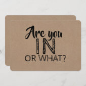 Sind Sie in oder was für ein lustiger Vorschlag fü Einladung (Vorne/Hinten)