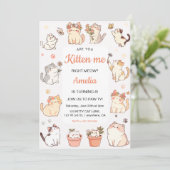 Sind Sie Kitten me Kitty Girl Birthday? Einladung (Stehend Vorderseite)