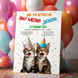 Sind Sie Kitten mir rechts Meow Geburtstagsparty 2 Einladung