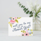 SIND SIE MEIN BLUMEN-MÄDCHEN? handgemalte Karte (Stehend Vorderseite)