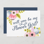 SIND SIE MEIN BLUMEN-MÄDCHEN? handgemalte Karte (Vorne/Hinten)